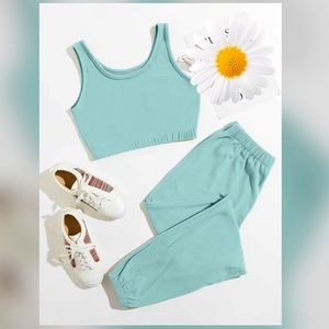 💫Crop Tank Top w/ Pants Lounge set